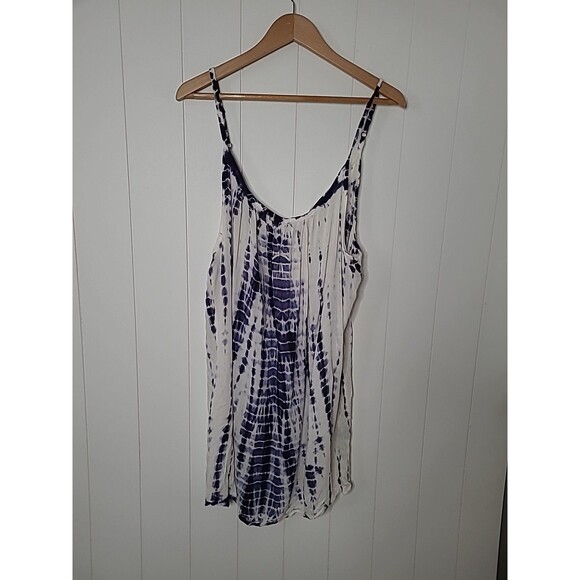 Womens Tunic Top Cover Up Size Large Tie Dye Strappy Adjustable Beachy Summer - Picture 1 of 11